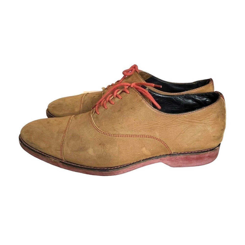 Donald J Pliner Men’s Size 10 M Evan Oxford Dress Shoe Suede Lace Up Tan